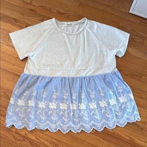 Light Blue and White womans top